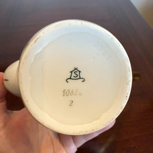 Small Flowered Coffee Pot with Gold Trim - Picture 5 of 5